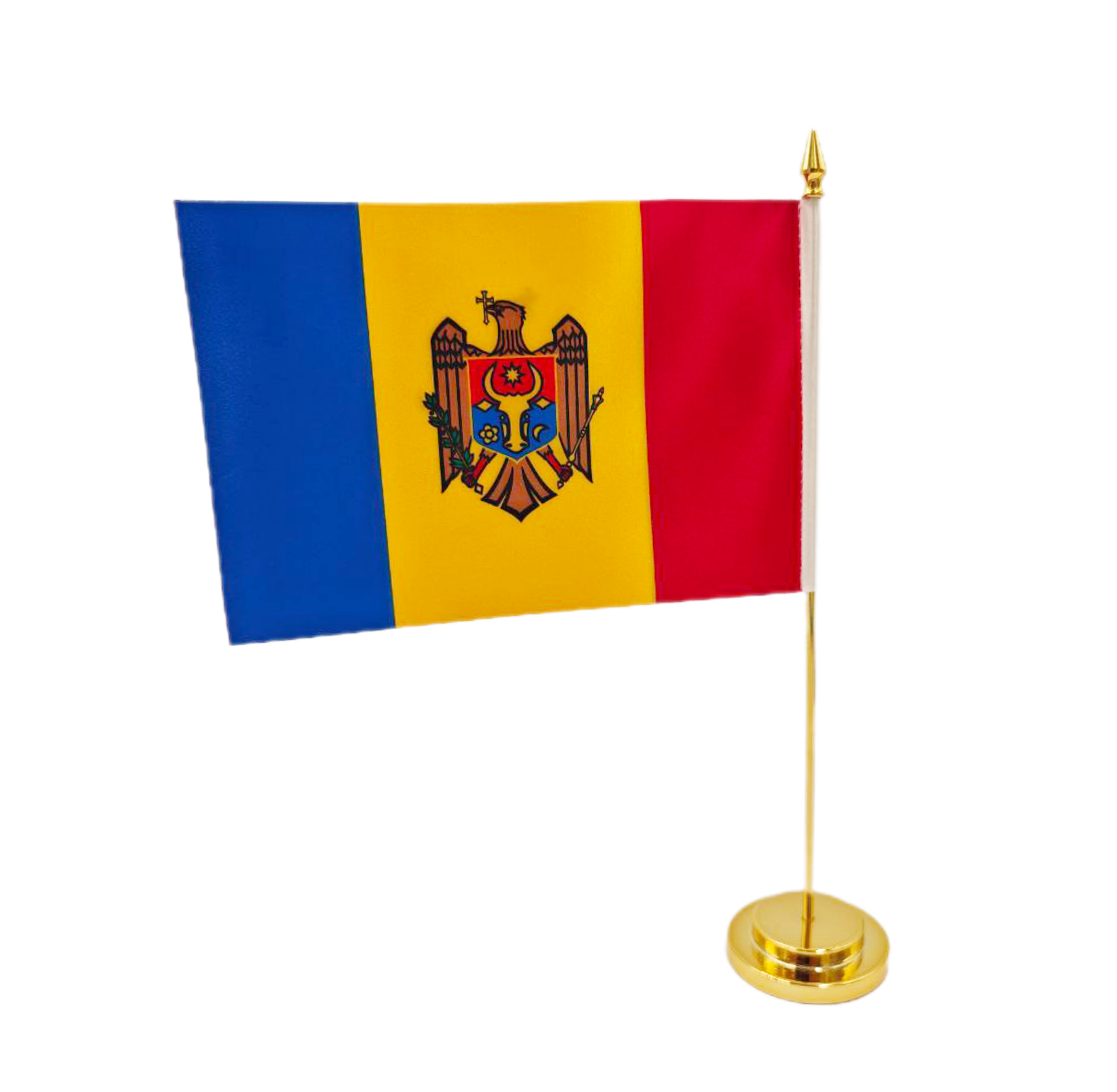 Флаг Республики Молдова флагшток  золотого цвета