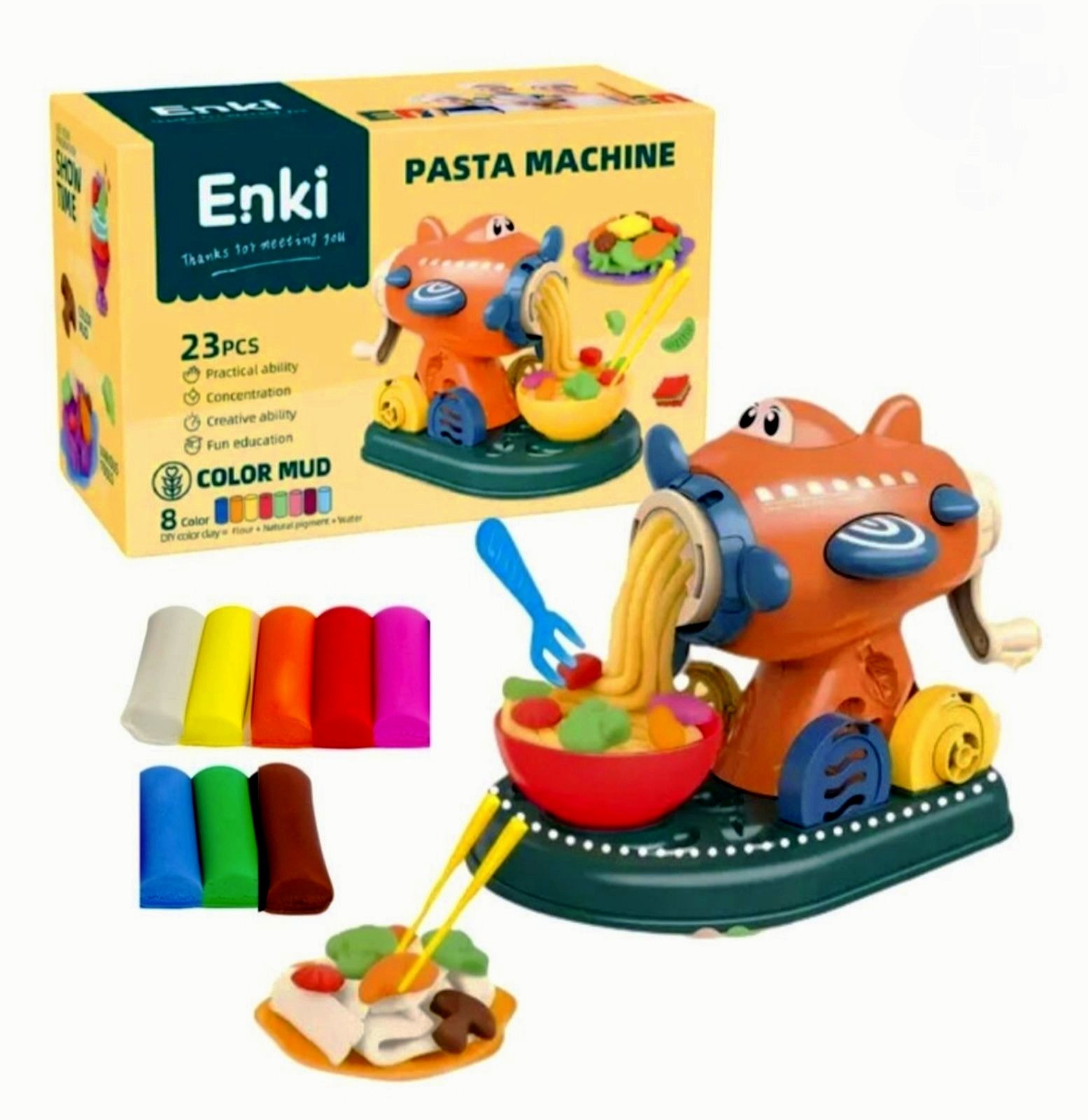 Детский набор для лепки, мясорубка с пластилином